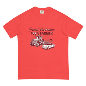 The Tractor Mugs Store Paprika Massey Ferguson 3075 PROUD AUSTRALIAN 100% FARMER Two Tone | Unisex Premium T-shirt Quality Farmers Merch