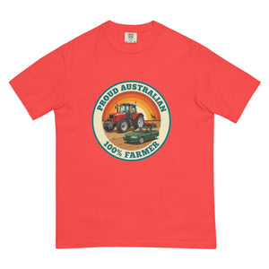 The Tractor Mugs Store Paprika Massey Ferguson 6480 PROUD AUSTRALIAN 100% FARMER Retro | Unisex Premium T-shirt Quality Farmers Merch