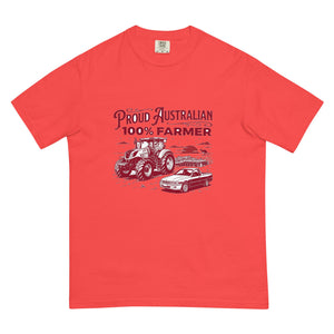 The Tractor Mugs Store Paprika New Holland T7.225 PROUD AUSTRALIAN 100% FARMER Two Tone | Unisex Premium T-shirt Quality Farmers Merch
