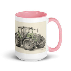 The Tractor Mugs Store Pink / 15 oz Fendt 930 Vario S4 Pencil Sketch | Mug with Color Inside Quality Farmers Merch