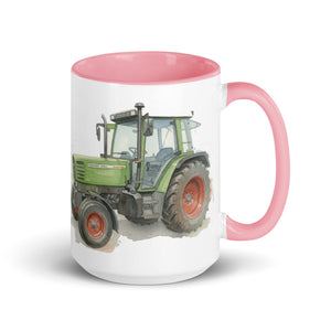 The Tractor Mugs Store Pink / 15 oz Fendt Farmer 308 C Watercolor | Mug with Color Inside Quality Farmers Merch