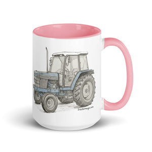 The Tractor Mugs Store Pink / 15 oz Ford 6640 Pencil Sketch | Mug with Color Inside Quality Farmers Merch