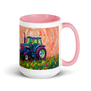 The Tractor Mugs Store Pink / 15 oz Ford 6640 Splash Art | Mug with Color Inside Quality Farmers Merch