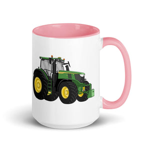 The Tractor Mugs Store Pink / 15 oz John Deere 6R | Mug with Color Inside Quality Farmers Merch