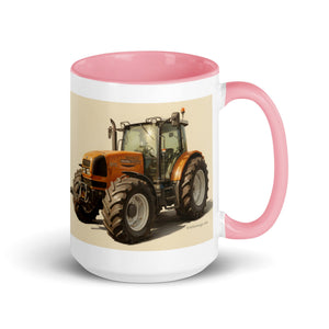 The Tractor Mugs Store Pink / 15 oz Renault ares 696 rz Oil Painting | Mug with Color Inside Quality Farmers Merch