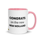 The Tractor Mugs Store Pink Congrats On The New New Holland | Mug with Color Inside Quality Farmers Merch