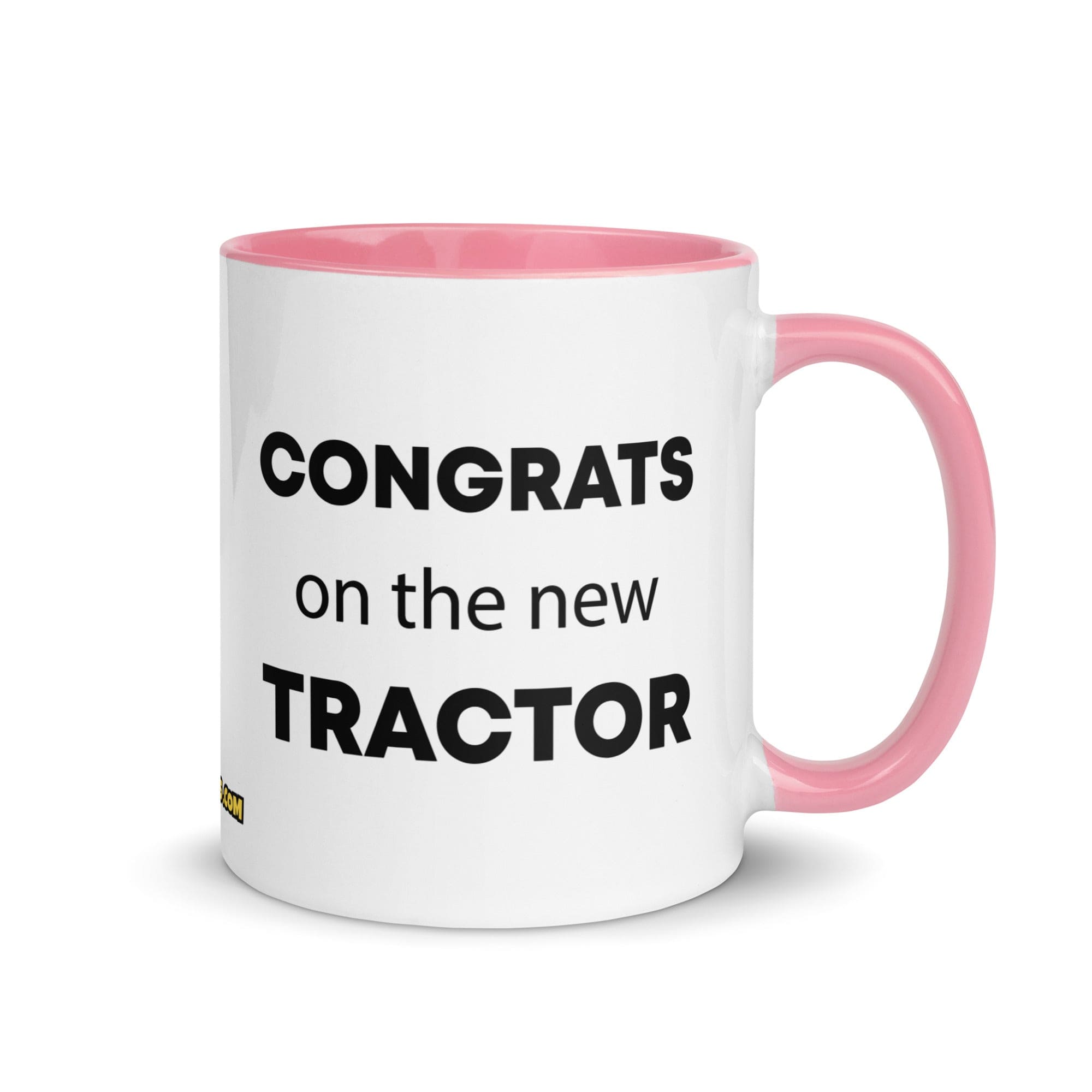 The Tractor Mugs Store Pink Congrats On The New Tractor  | Mug with Color Inside Quality Farmers Merch