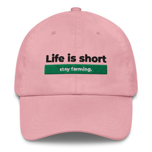 The Tractor Mugs Store Pink Life is Short. Stay Farming | Dad hat Quality Farmers Merch