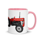 The Tractor Mugs Store Pink Massey Ferguson 135 | Mug with Color Inside Quality Farmers Merch