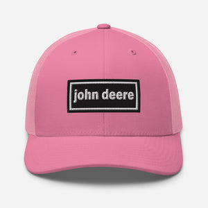 The Tractor Mugs Store Pink Oasis Style Retro John Deere | Trucker Cap Quality Farmers Merch