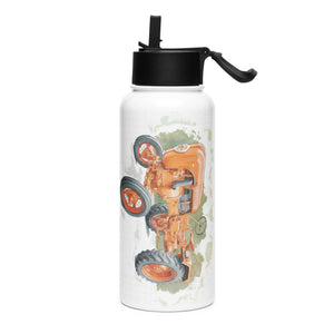 The Tractor Mugs Store Porsche Diesel A111 Watercolor | Stainless steel water bottle with a straw lid Quality Farmers Merch