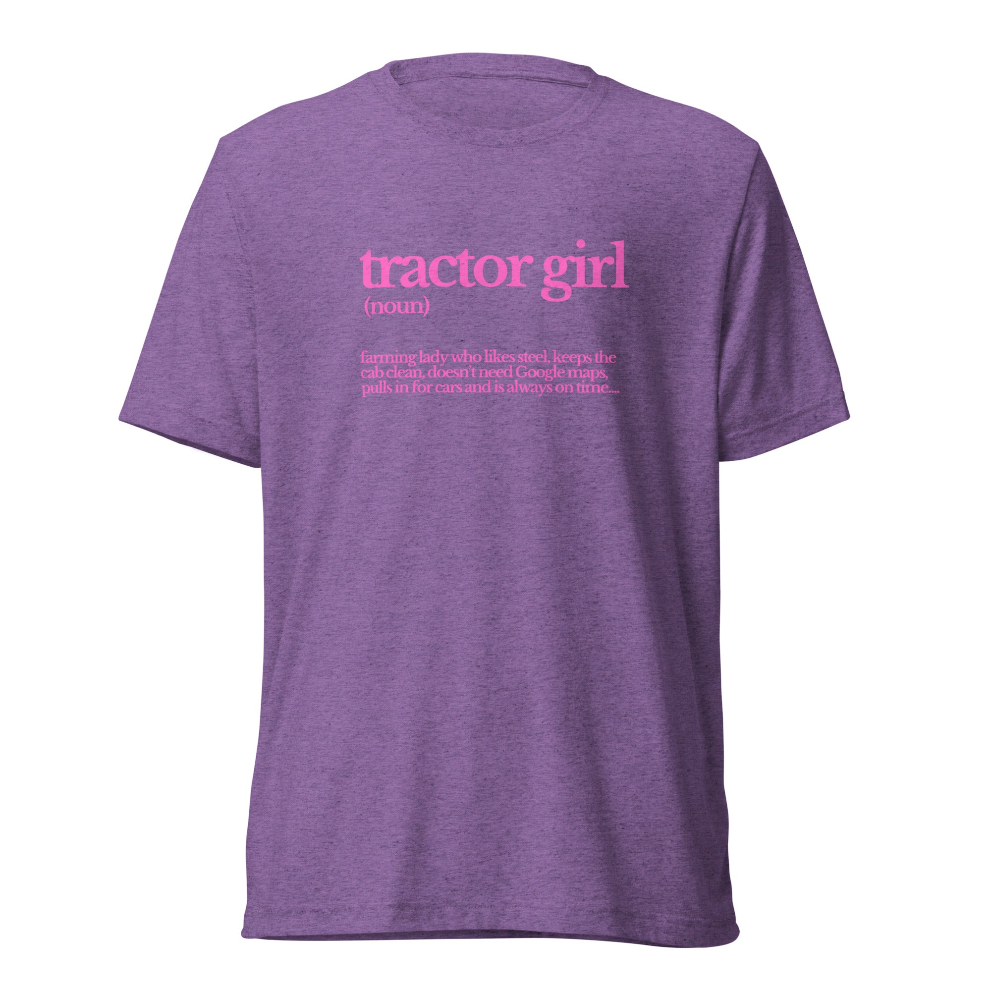 The Tractor Mugs Store Purple Triblend / XS Tractor Girl | T-shirt Quality Farmers Merch