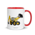 The Tractor Mugs Store Red / 11 oz JCB 5CX Backhoe | Mug with Color Inside Quality Farmers Merch