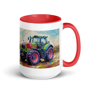 The Tractor Mugs Store Red / 15 oz Deutz-Fahr 9340 Splash Art | Mug with Color Inside Quality Farmers Merch