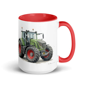The Tractor Mugs Store Red / 15 oz Fendt 930 Vario S4 Watercolor | Mug with Color Inside Quality Farmers Merch