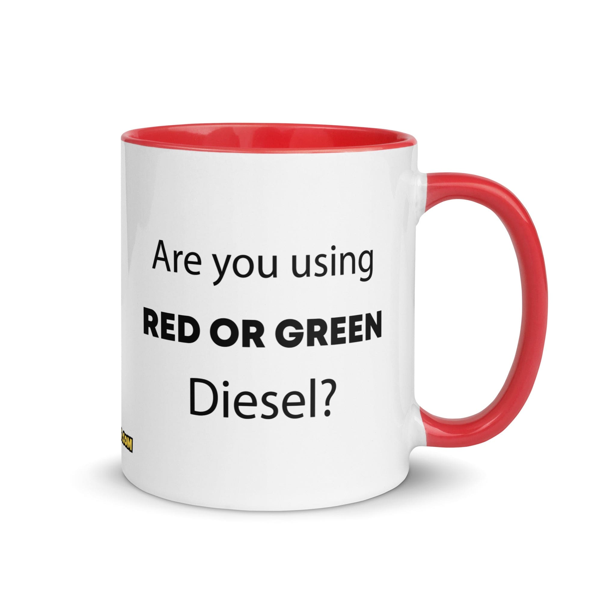 The Tractor Mugs Store Red Are You Using Red Or Green Diesel?  | Mug with Color Inside Quality Farmers Merch