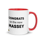 The Tractor Mugs Store Red Congrats On The New Massey | Mug with Color Inside Quality Farmers Merch