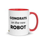 The Tractor Mugs Store Red Congrats On The New Robot  | Mug with Color Inside Quality Farmers Merch