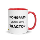 The Tractor Mugs Store Red Congrats On The New Tractor  | Mug with Color Inside Quality Farmers Merch