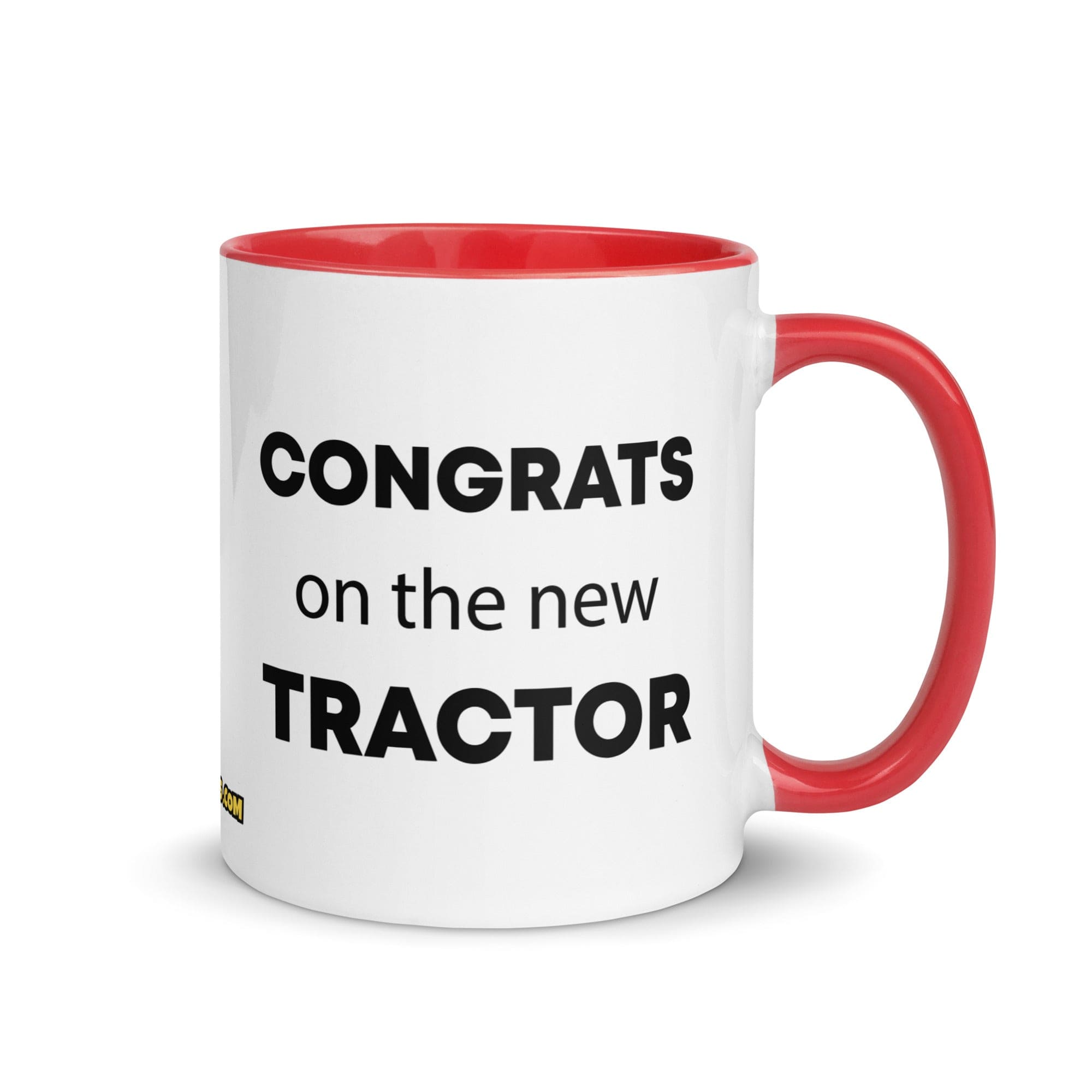 The Tractor Mugs Store Red Congrats On The New Tractor  | Mug with Color Inside Quality Farmers Merch