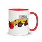 The Tractor Mugs Store Red JCB 4D Backhoe | Mug with Color Inside Quality Farmers Merch