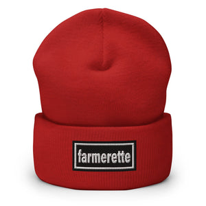 The Tractor Mugs Store Red OASIS Style 'Farmerette' | Cuffed Beanie Quality Farmers Merch