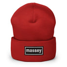 The Tractor Mugs Store Red OASIS Style 'Massey' | Cuffed Beanie Quality Farmers Merch