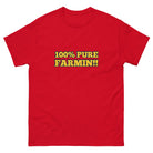 The Tractor Mugs Store Red / S 100% PURE FARMIN!! | Unisex classic tee Quality Farmers Merch