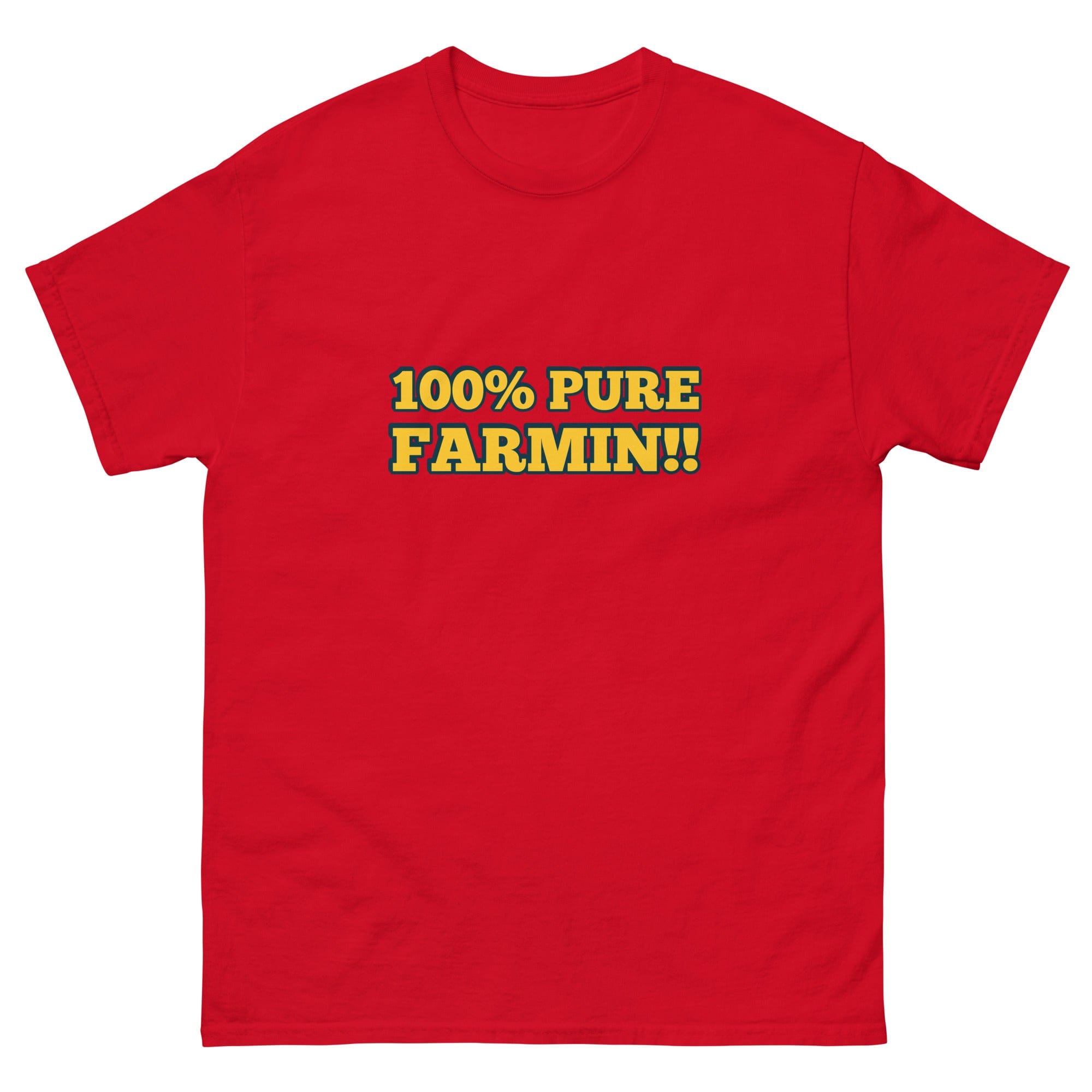 The Tractor Mugs Store Red / S 100% PURE FARMIN!! | Unisex classic tee Quality Farmers Merch