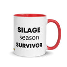 The Tractor Mugs Store Red Silage Season Survivor  | Mug with Color Inside Quality Farmers Merch