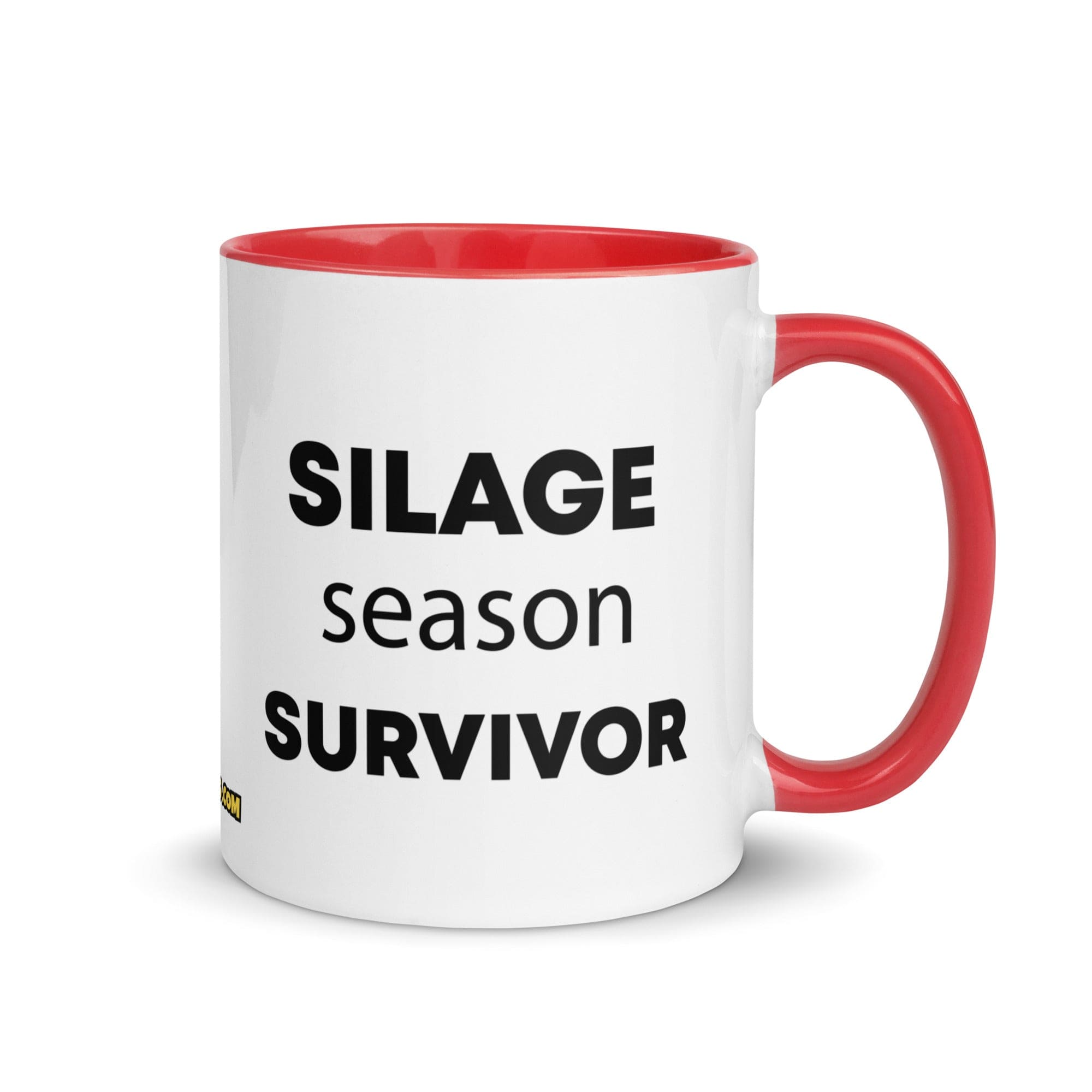 The Tractor Mugs Store Red Silage Season Survivor  | Mug with Color Inside Quality Farmers Merch