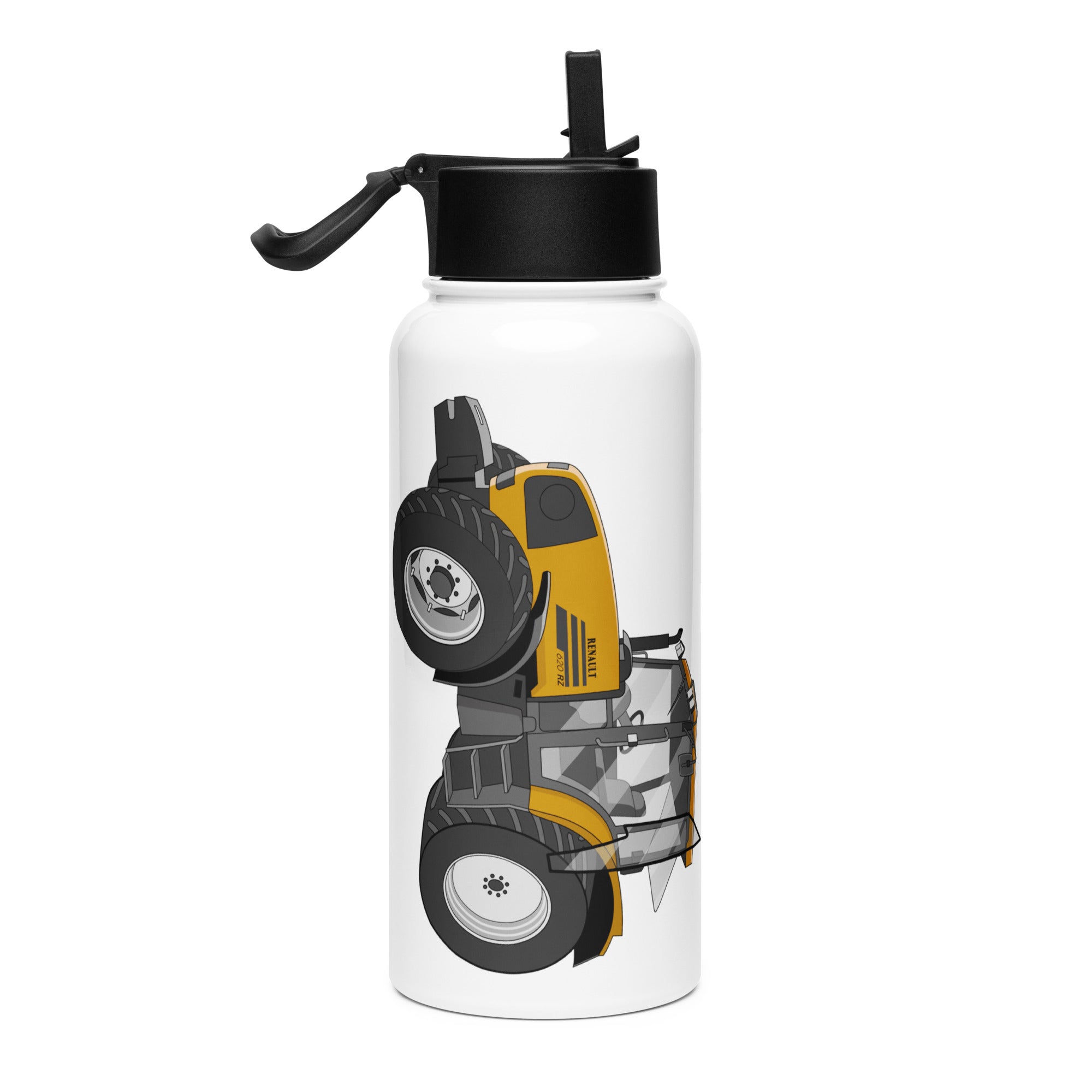The Tractor Mugs Store Renault 620 RZ | Stainless steel water bottle with a straw lid Quality Farmers Merch