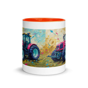 The Tractor Mugs Store Renault ares 696 rz Splash Art | Mug with Color Inside Quality Farmers Merch
