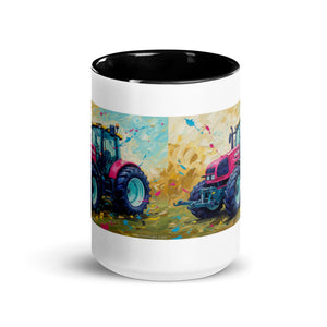 The Tractor Mugs Store Renault ares 696 rz Splash Art | Mug with Color Inside Quality Farmers Merch