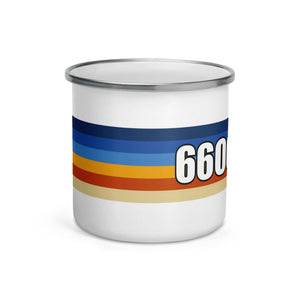 The Tractor Mugs Store Retro Stripes 6600 | Enamel Mug Quality Farmers Merch