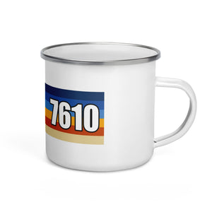 The Tractor Mugs Store Retro Stripes 7610 | Enamel Mug Quality Farmers Merch