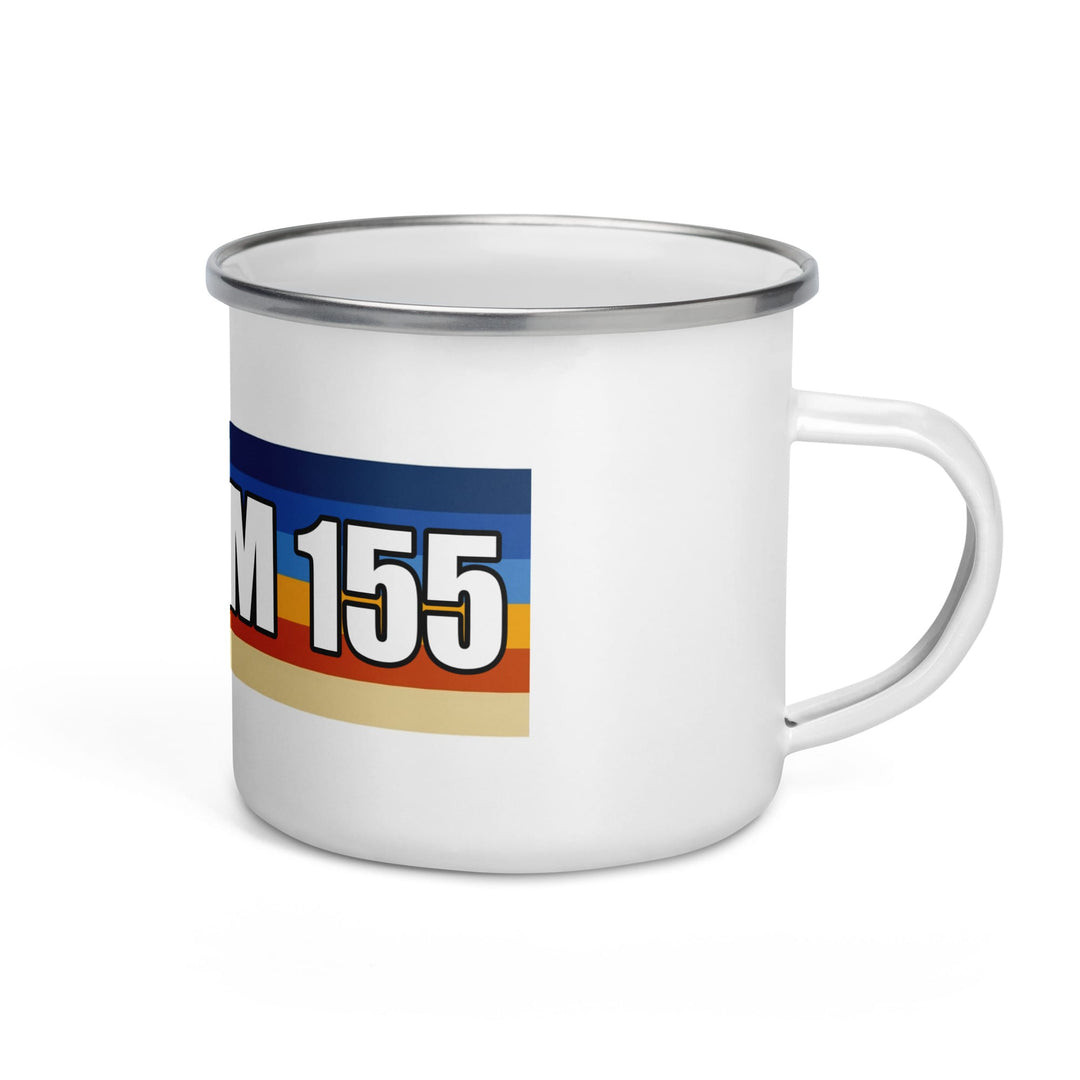 The Tractor Mugs Store Retro Stripes TM 155 | Enamel Mug Quality Farmers Merch