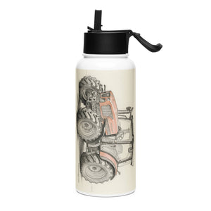 The Tractor Mugs Store SAME Dorado Natural 70 (Stage V) Pencil Sketch | Stainless steel water bottle with a straw lid Quality Farmers Merch