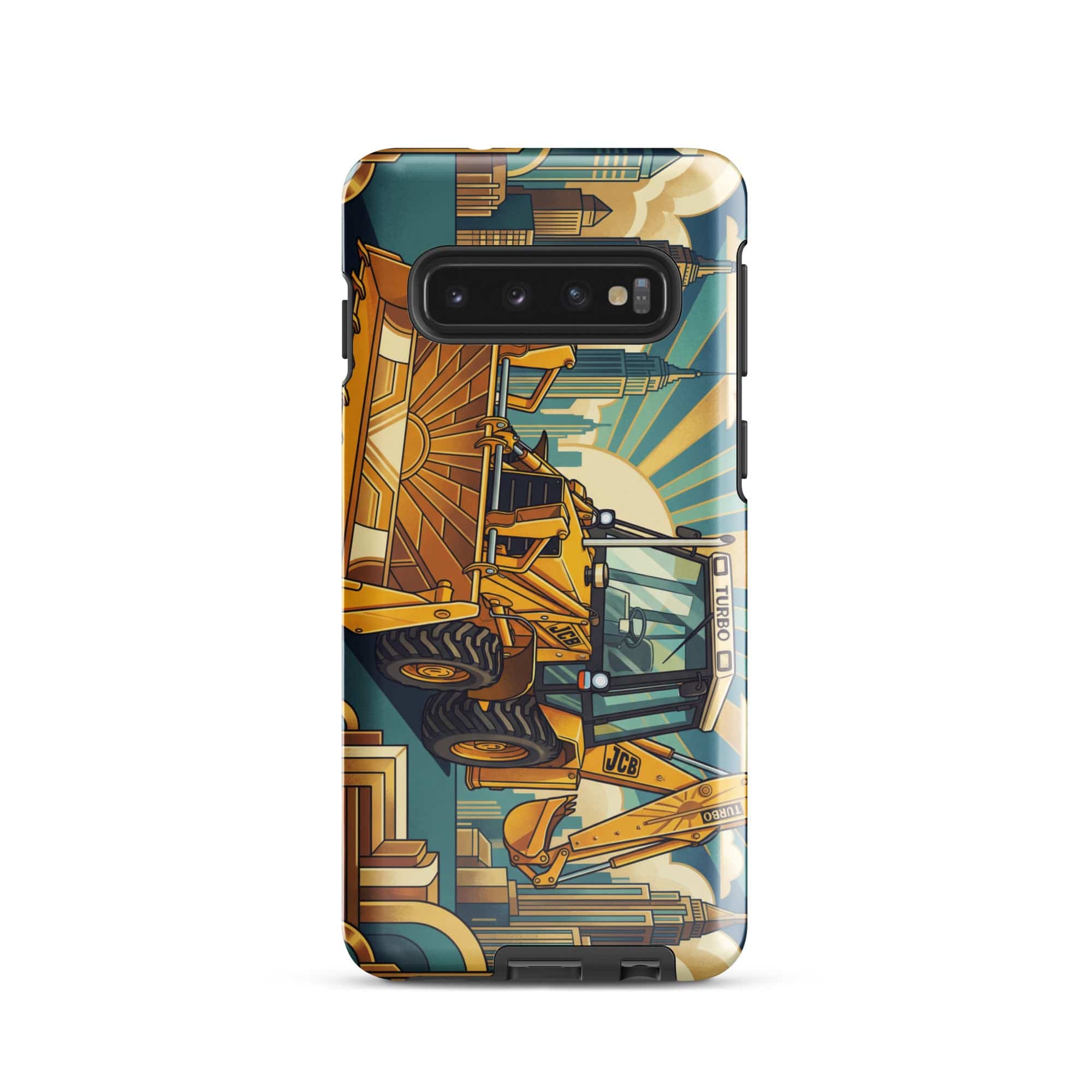 The Tractor Mugs Store Samsung Galaxy S10 JCB 3CX TURBO | Art Deco Tough case for Samsung® Quality Farmers Merch