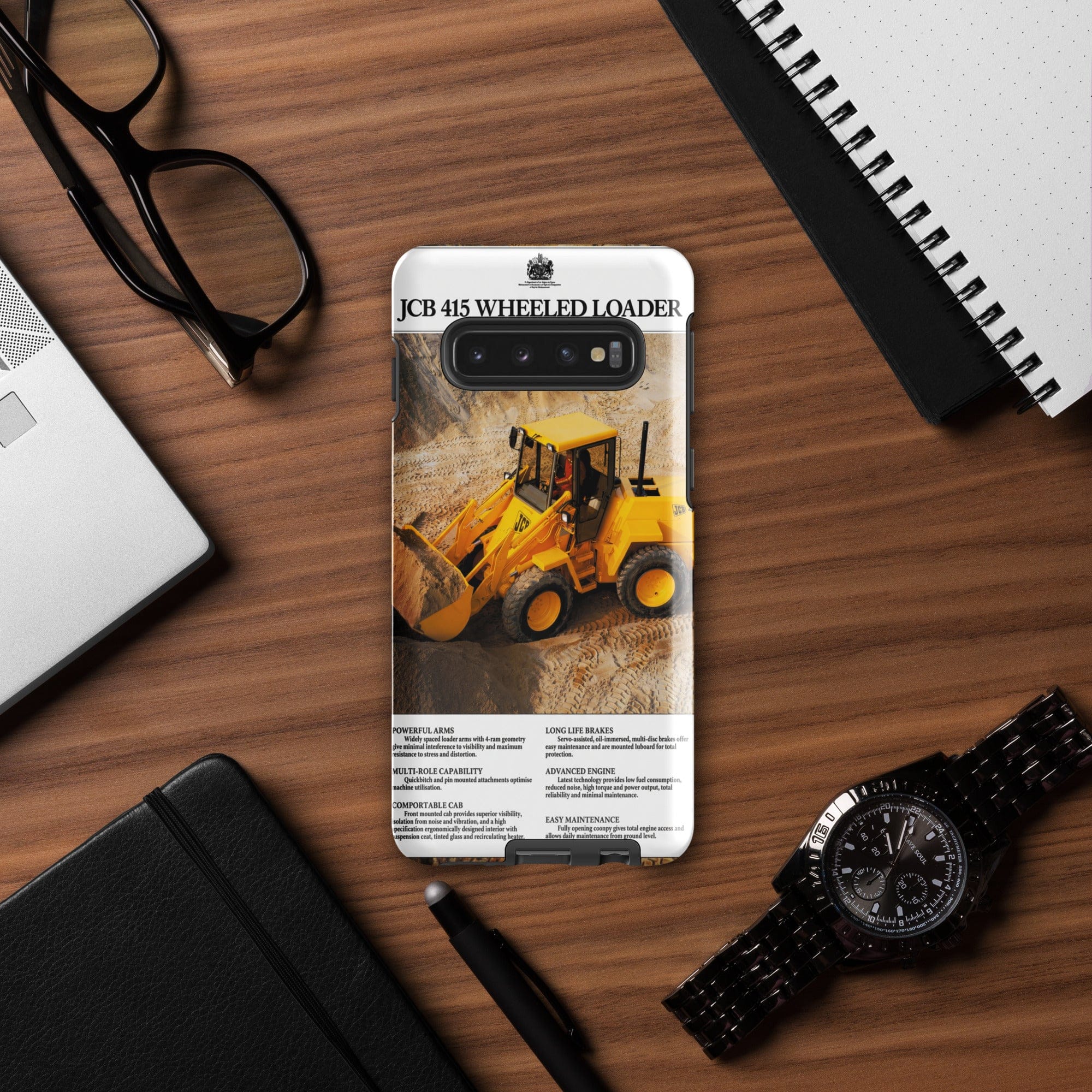 The Tractor Mugs Store Samsung Galaxy S10 JCB 415 Loader Advert | Tough case for Samsung® Quality Farmers Merch