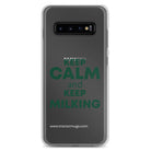 The Tractor Mugs Store Samsung Galaxy S10+ KEEP CALM and KEEP MILKING | Clear Case for Samsung® Quality Farmers Merch