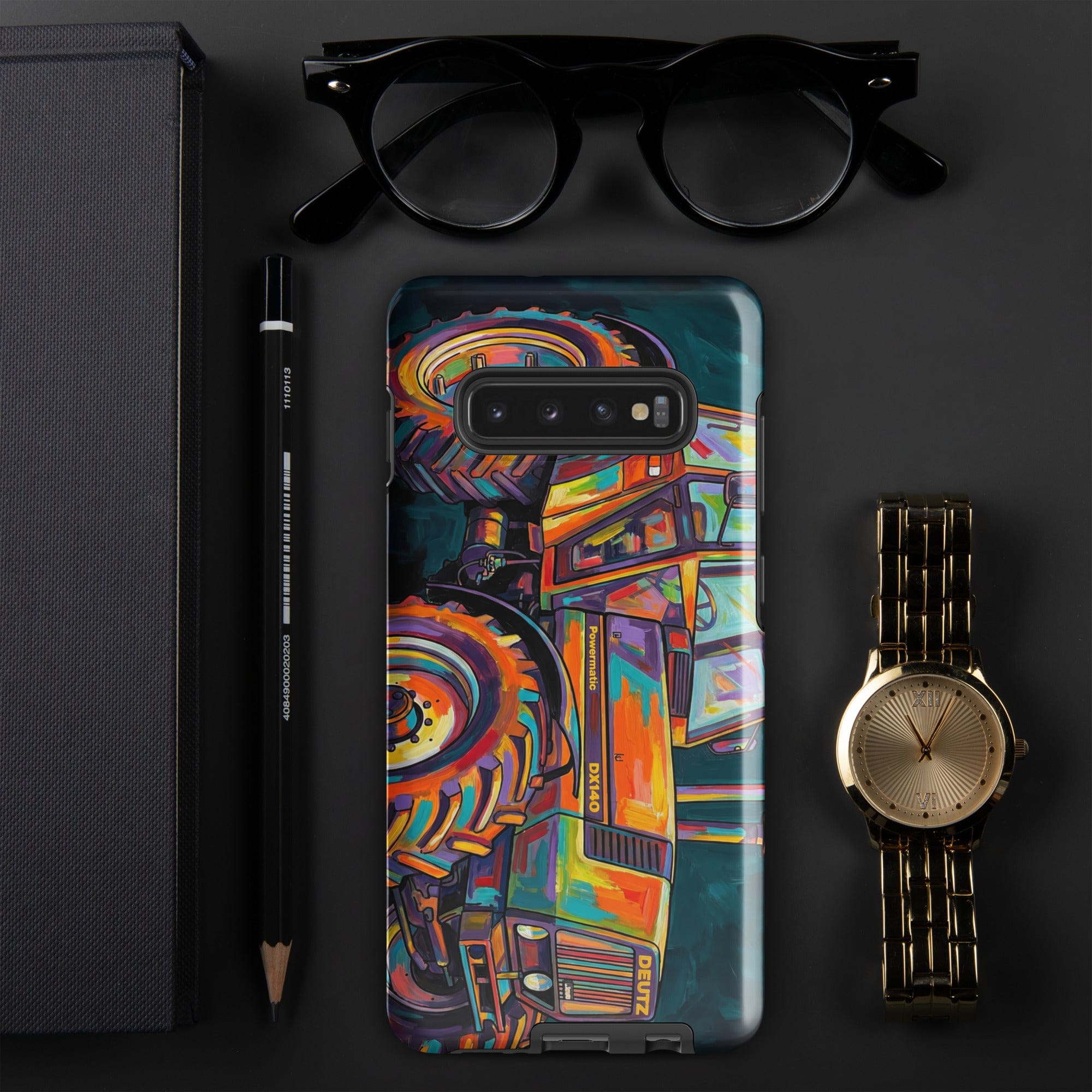 The Tractor Mugs Store Samsung Galaxy S10 Plus Deutz Fahr DX 140 | Splash Art Tough case for Samsung® Quality Farmers Merch