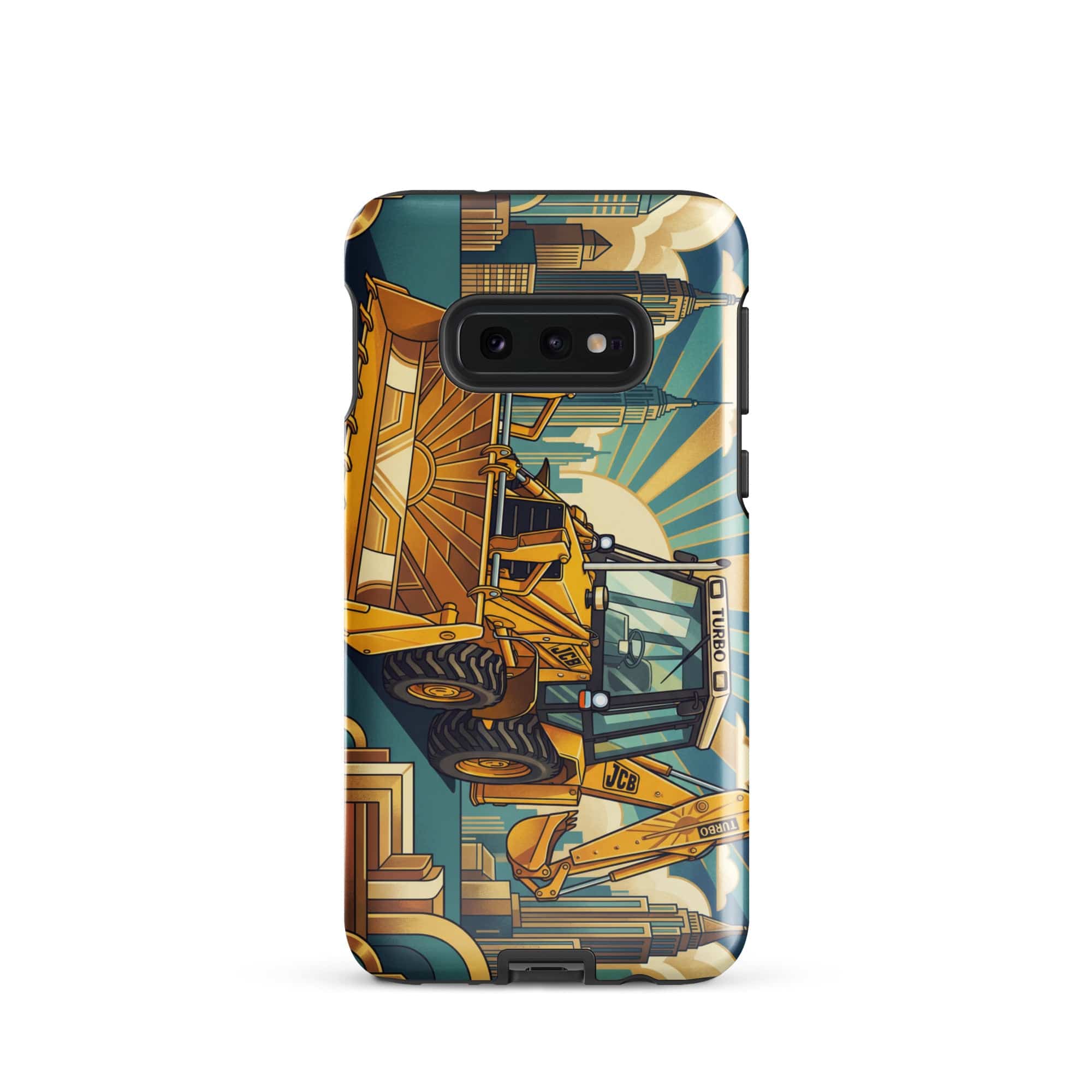 The Tractor Mugs Store Samsung Galaxy S10e JCB 3CX TURBO | Art Deco Tough case for Samsung® Quality Farmers Merch
