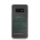 The Tractor Mugs Store Samsung Galaxy S10e KEEP CALM and KEEP MILKING | Clear Case for Samsung® Quality Farmers Merch