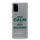 The Tractor Mugs Store Samsung Galaxy S20 Plus KEEP CALM and KEEP MILKING | Clear Case for Samsung® Quality Farmers Merch