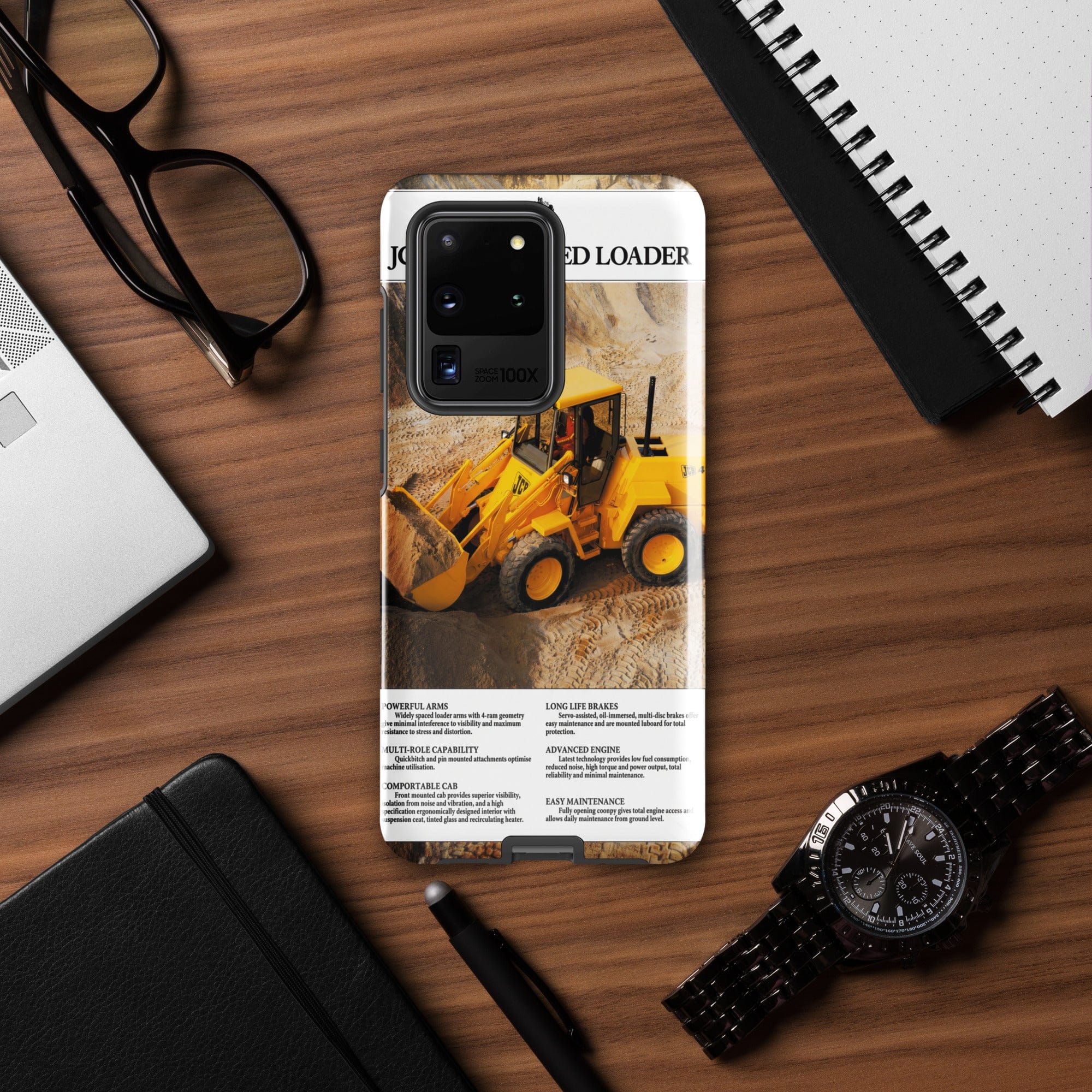 The Tractor Mugs Store Samsung Galaxy S20 Ultra JCB 415 Loader Advert | Tough case for Samsung® Quality Farmers Merch