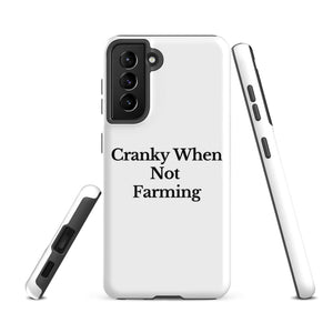 The Tractor Mugs Store Samsung Galaxy S21 FE CRANKY WHEN NOT FARMING | Tough case for Samsung® Quality Farmers Merch