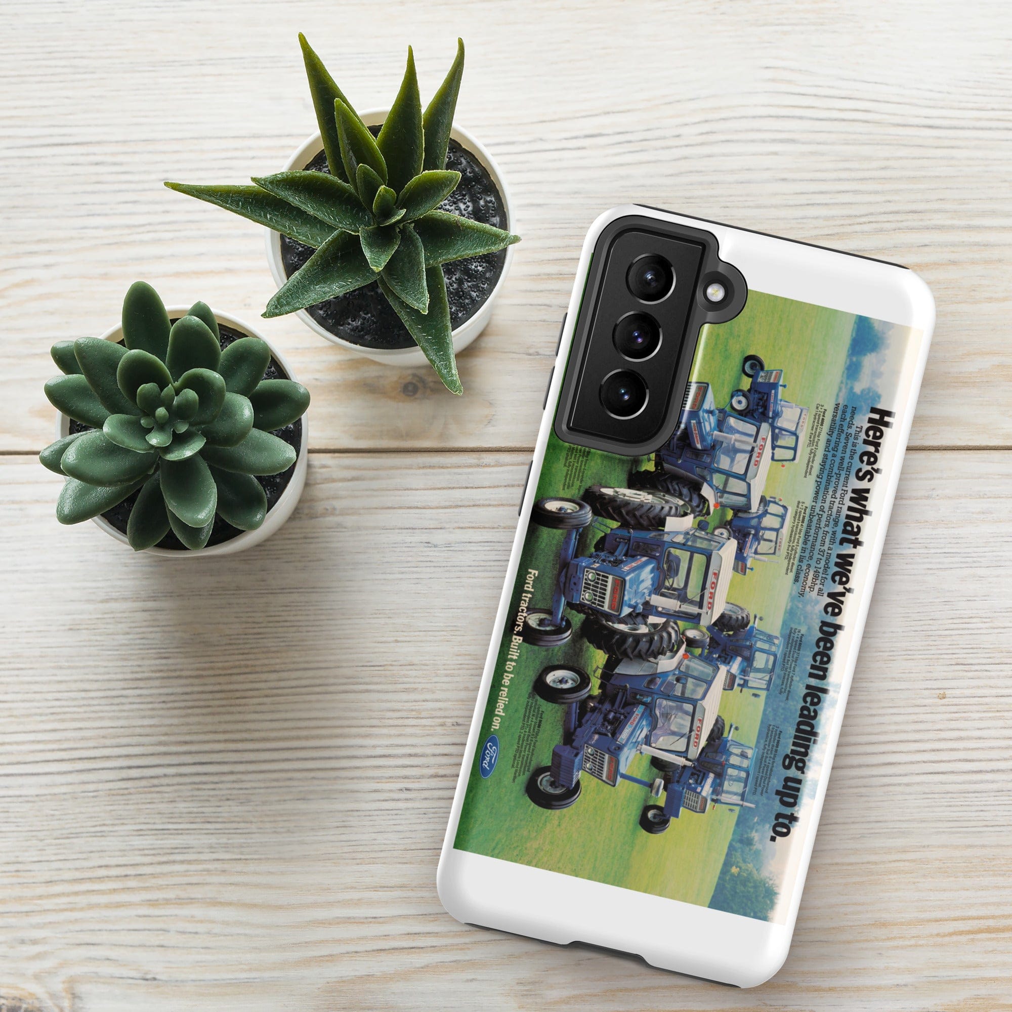 The Tractor Mugs Store Samsung Galaxy S21 FE Ford '000 Series Advert | Tough case for Samsung® Quality Farmers Merch