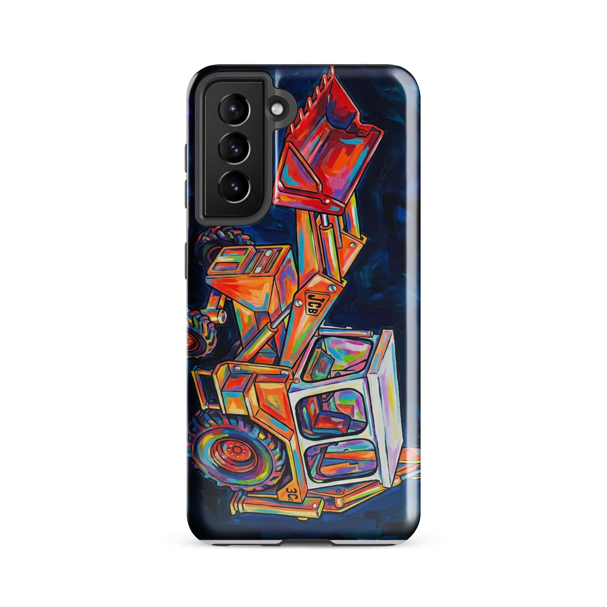 The Tractor Mugs Store Samsung Galaxy S21 FE JCB 3C II | Splash Art Tough case for Samsung® Quality Farmers Merch