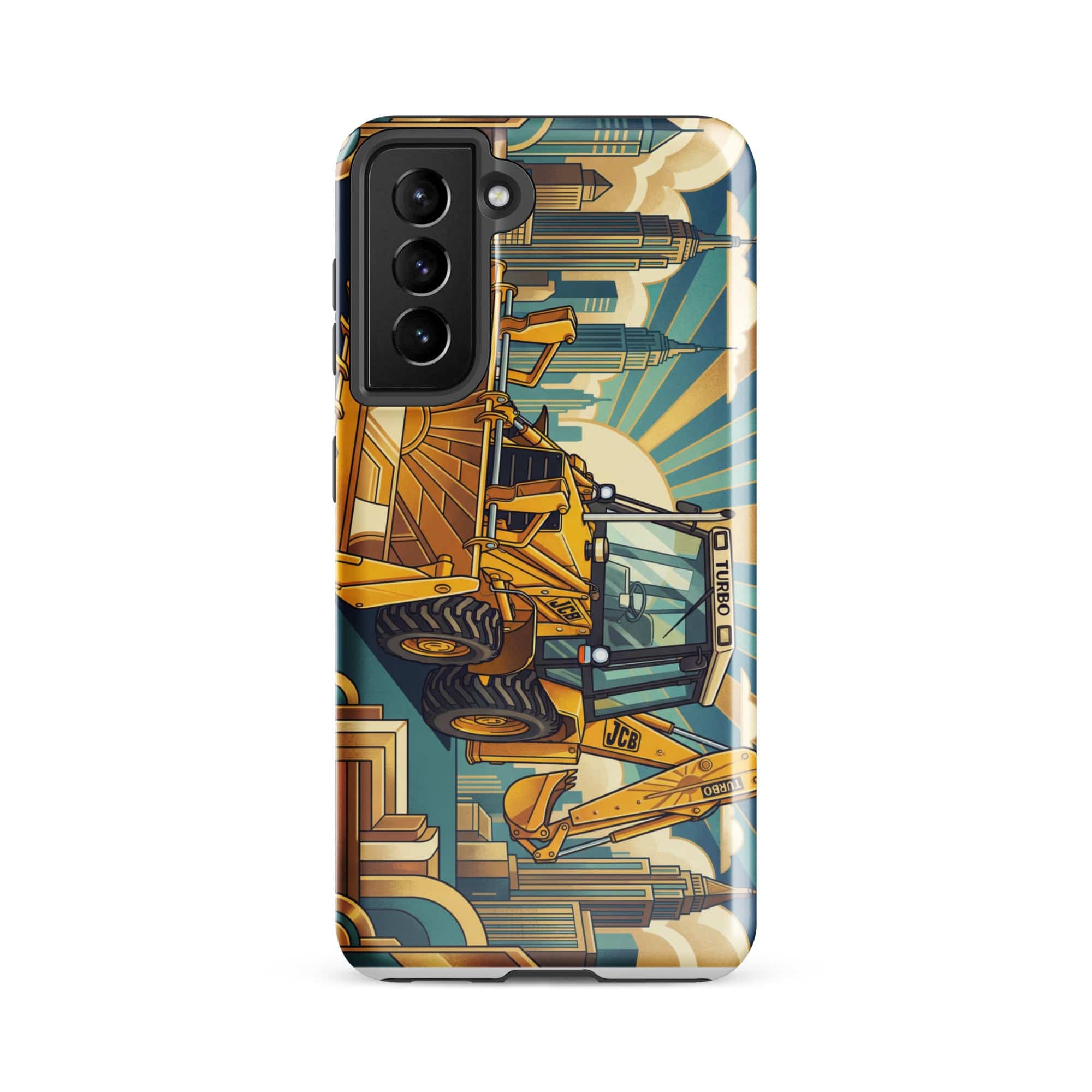 The Tractor Mugs Store Samsung Galaxy S21 FE JCB 3CX TURBO | Art Deco Tough case for Samsung® Quality Farmers Merch